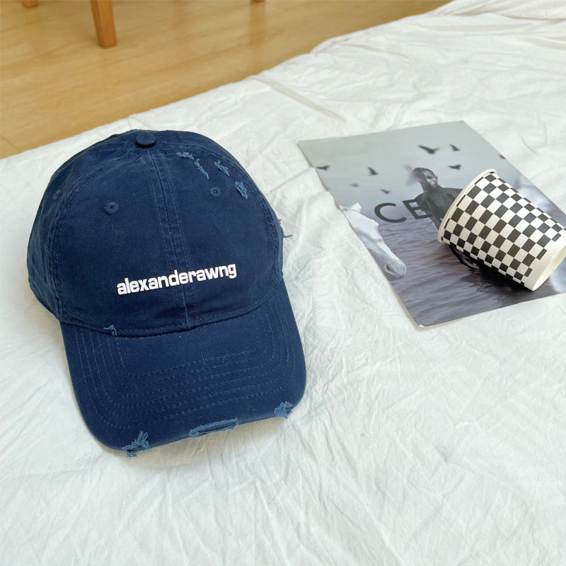 Unisex Distressed Cotton Baseball Cap Bowlift