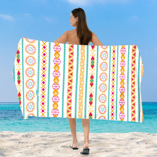 generously cut beach towel with elegant mosaic design Bowlift