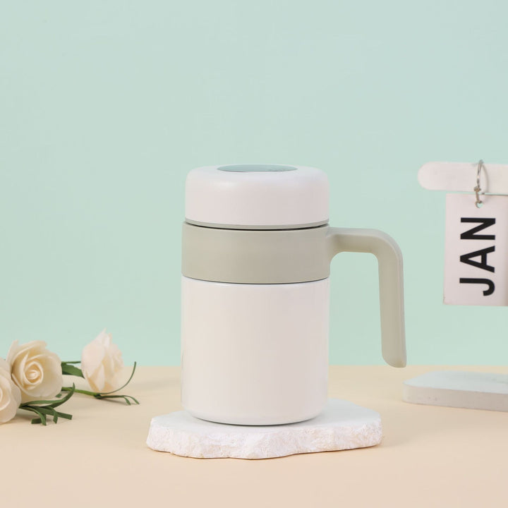 Women's insulated cup with ergonomic handle and spill-proof lid Bowlift