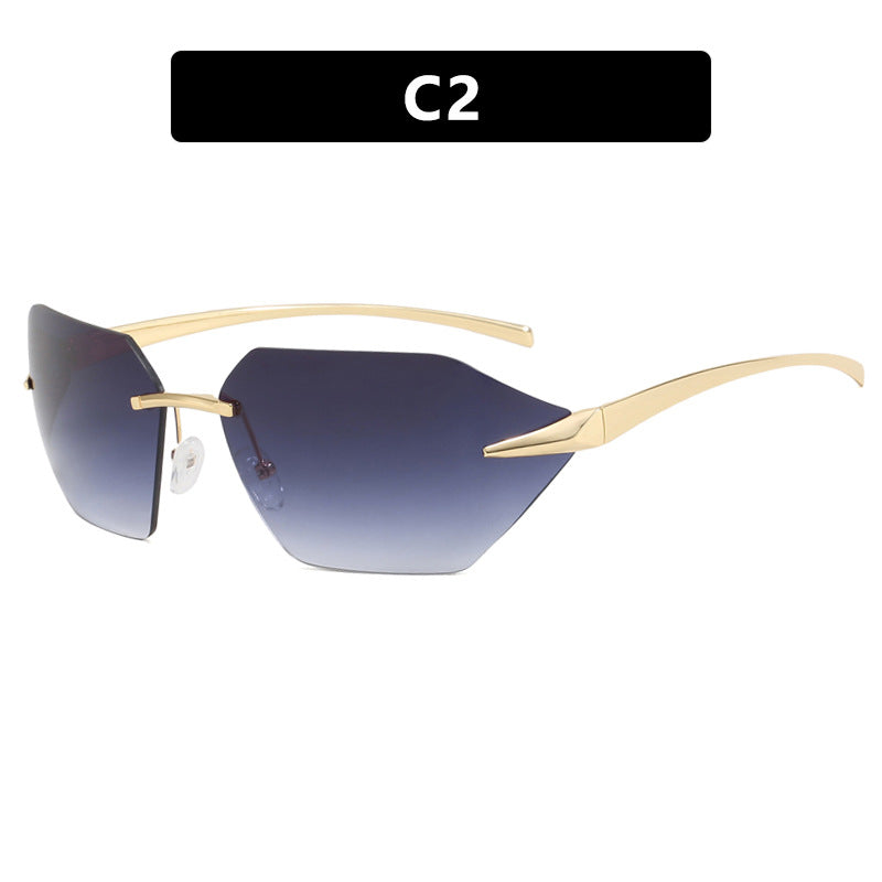 Women's geometric sunglasses with elegant metal frame and polarized lenses Bowlift