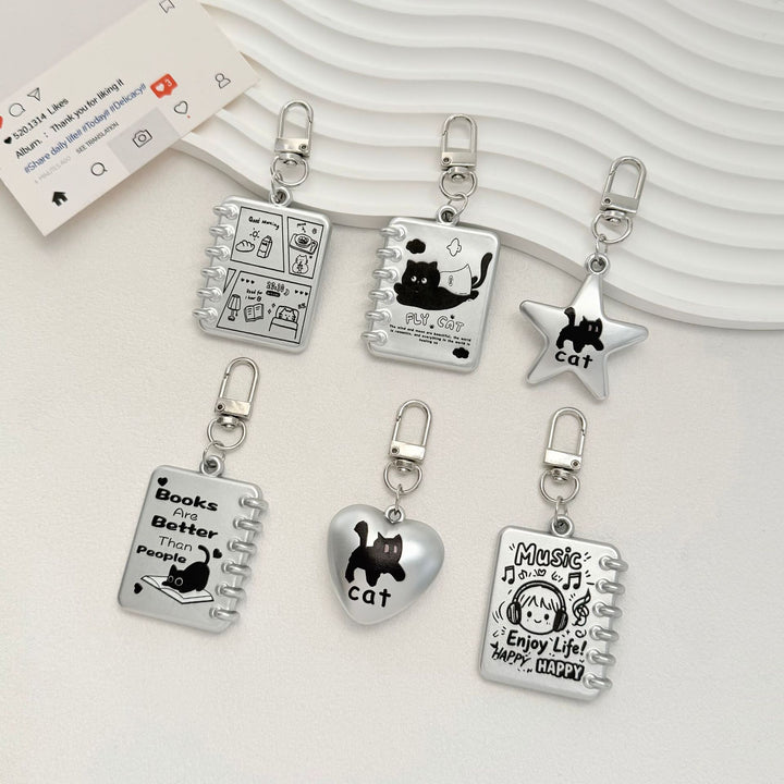 Cute Cat Star Charm Keychain Bowlift