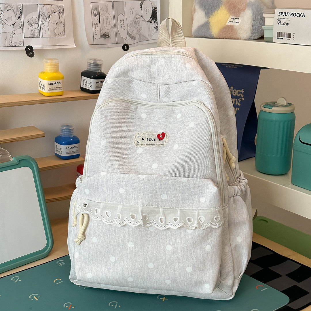 Trendy Star-Print School Backpack Bowlift