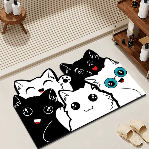 Playful Cat-Themed Area Mat