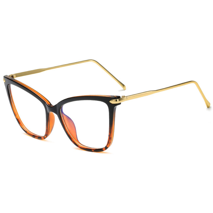 Women Cat-Eye Glasses with filigree Metal Frame Bowlift