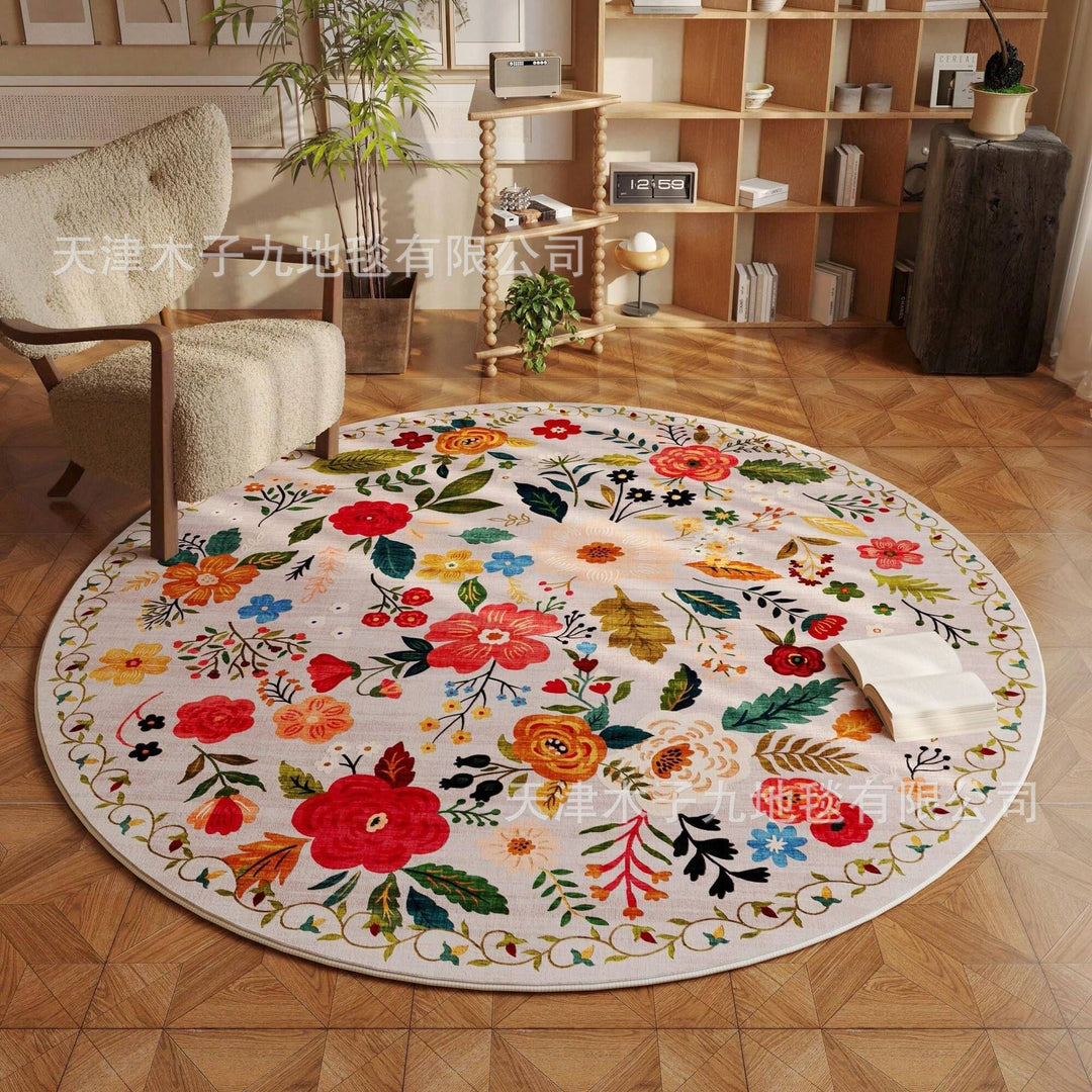 Round Floral Area Rug