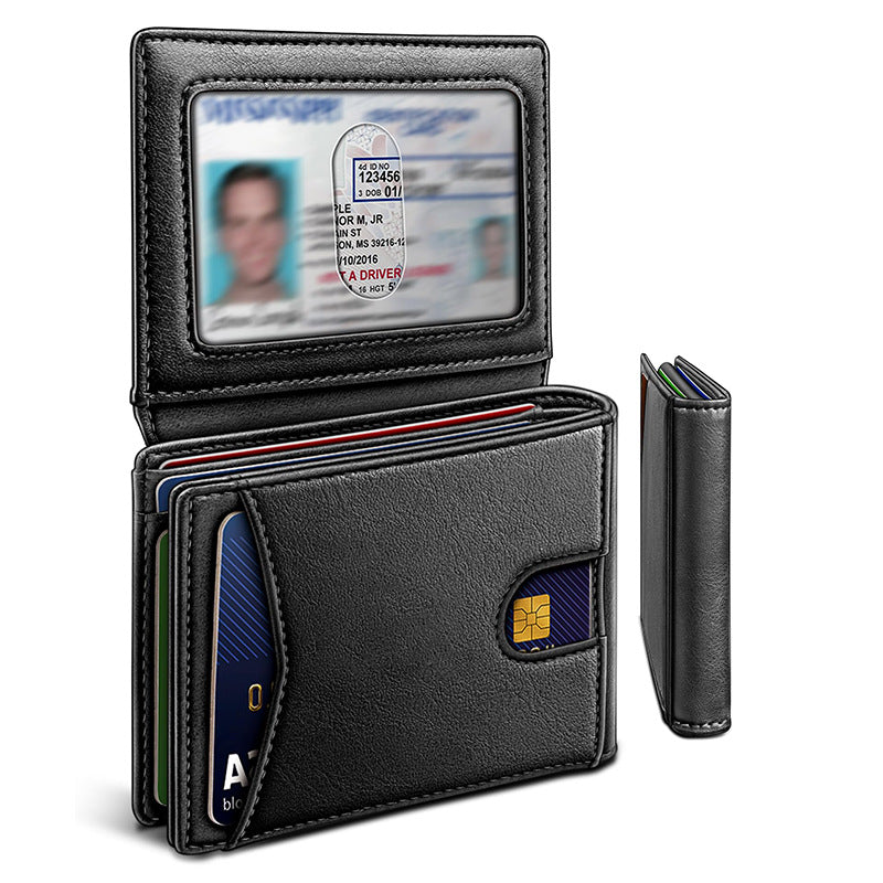 RFID-Blocking Leather Cardholder Wallet Bowlift