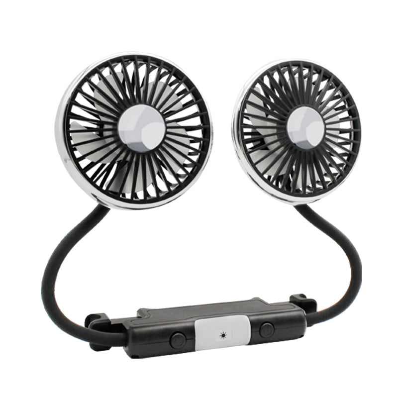 Dual-Head Adjustable Car Cooling Fan Bowlift