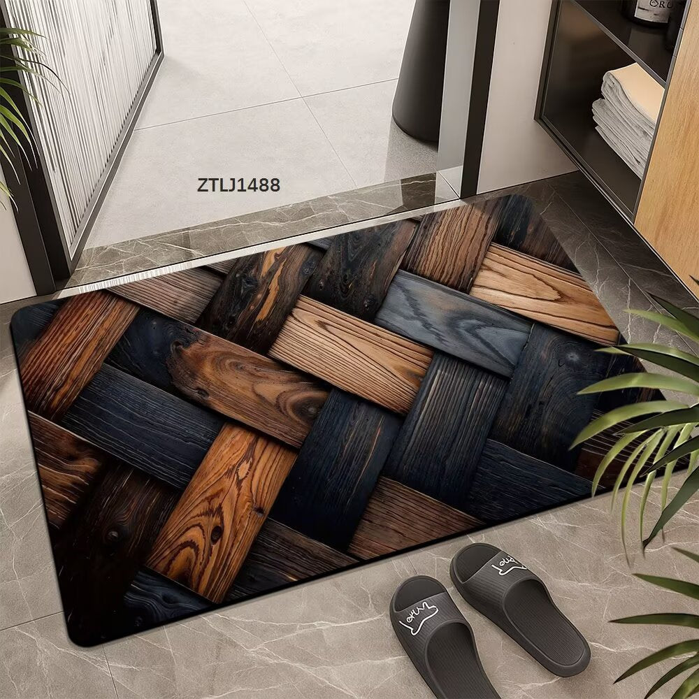 Textured Geometric Area Mat Bowlift