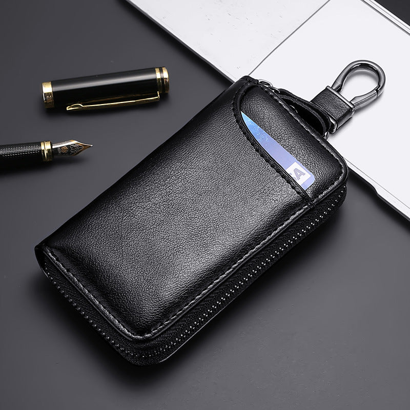 RFID Blocking Leather Zip Wallet
