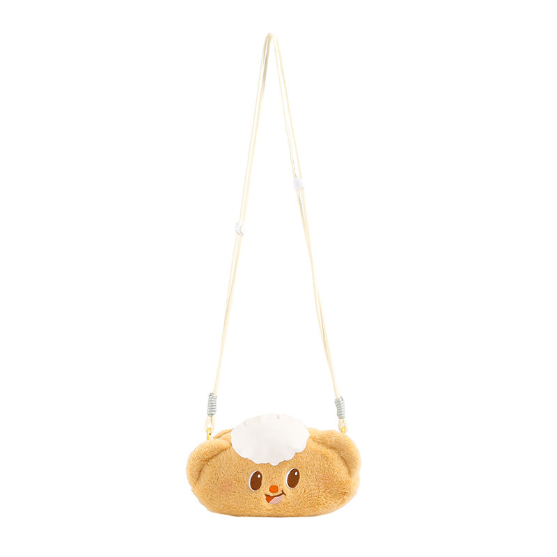 Plush Shoulder Bag with Unique Animal Motif Bowlift