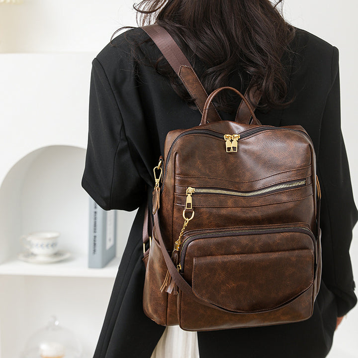Multifunctional Stylish Leather Backpack Bowlift
