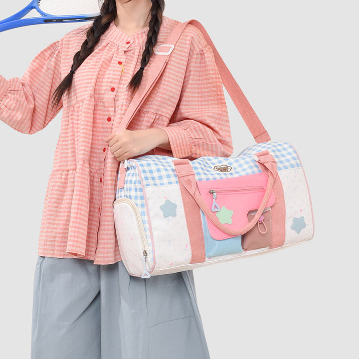 Playful Patterned Travel Duffel Bag Bowlift