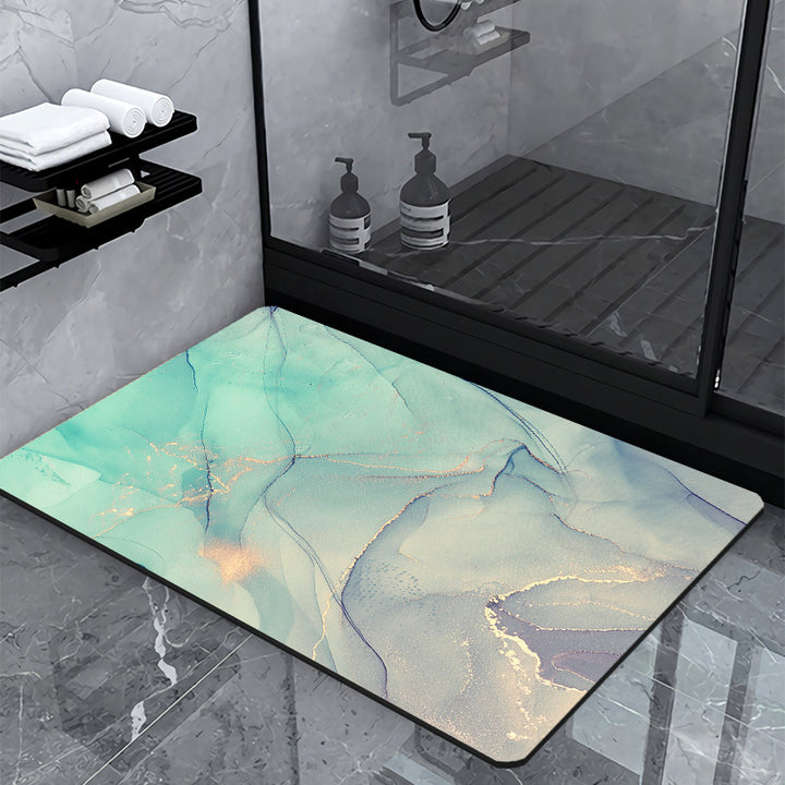 Luxury Marble-Effect Bath Mat Bowlift