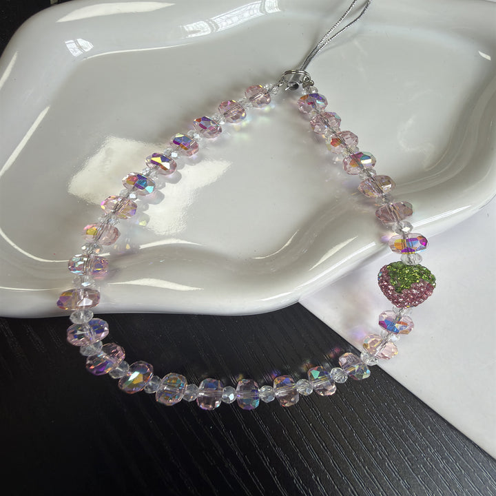 Charming Strawberry Crystal Beaded Necklace Bowlift