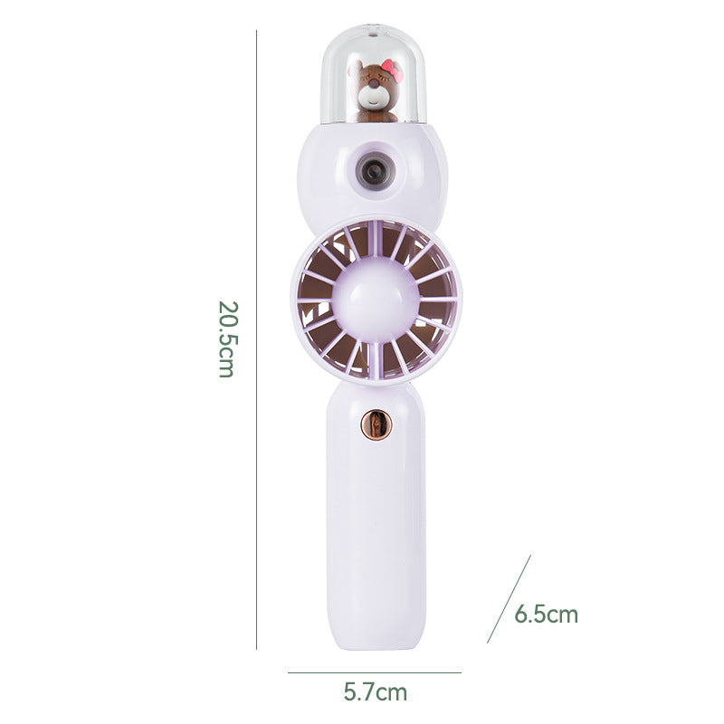 Women's Portable Hand Fan with Spray Element and Ergonomic Design Bowlift