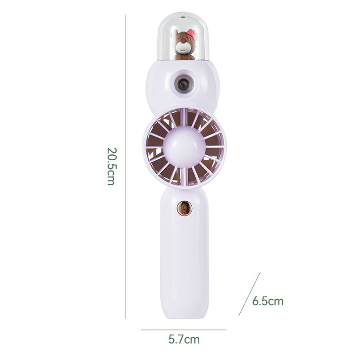 Women's Portable Hand Fan with Spray Element and Ergonomic Design Bowlift