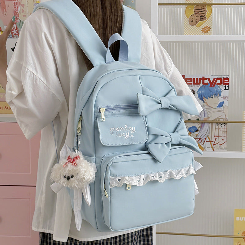 Cute Bow-Detail Backpack Bowlift