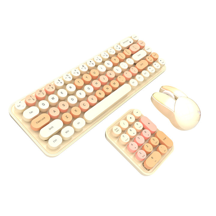 Vintage Style Wireless Keyboard and Mouse Set Bowlift