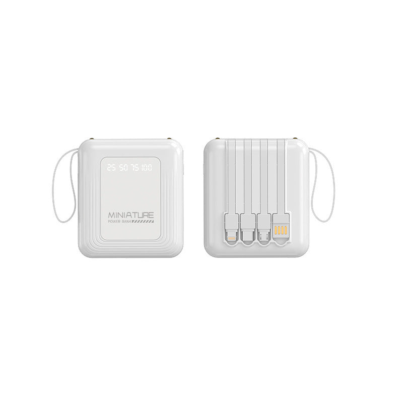 Compact power bank with integrated cable and digital charging display Bowlift