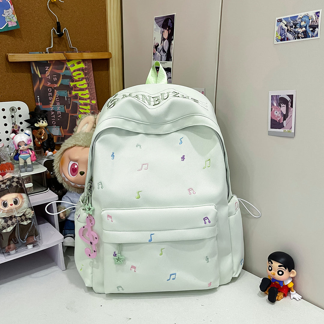 Musical-Themed Casual Backpack Bowlift
