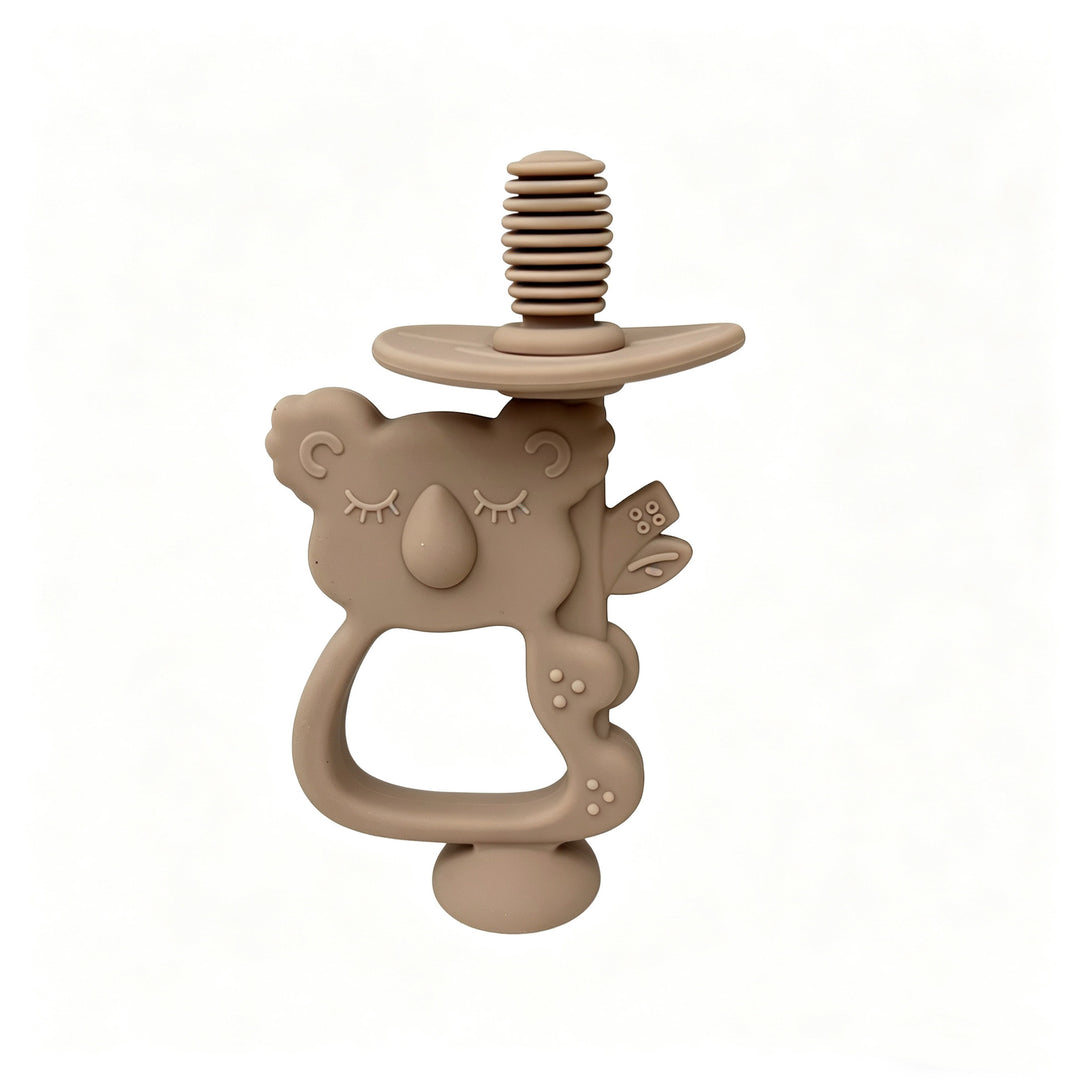 Silicone Koala Teething Ring with Ribbed Nipple and Ergonomic Handle