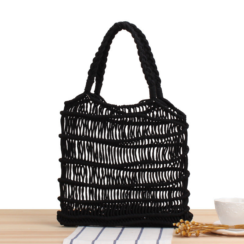 Fashionable Braided Tote Bag with Inner Pouch Bowlift