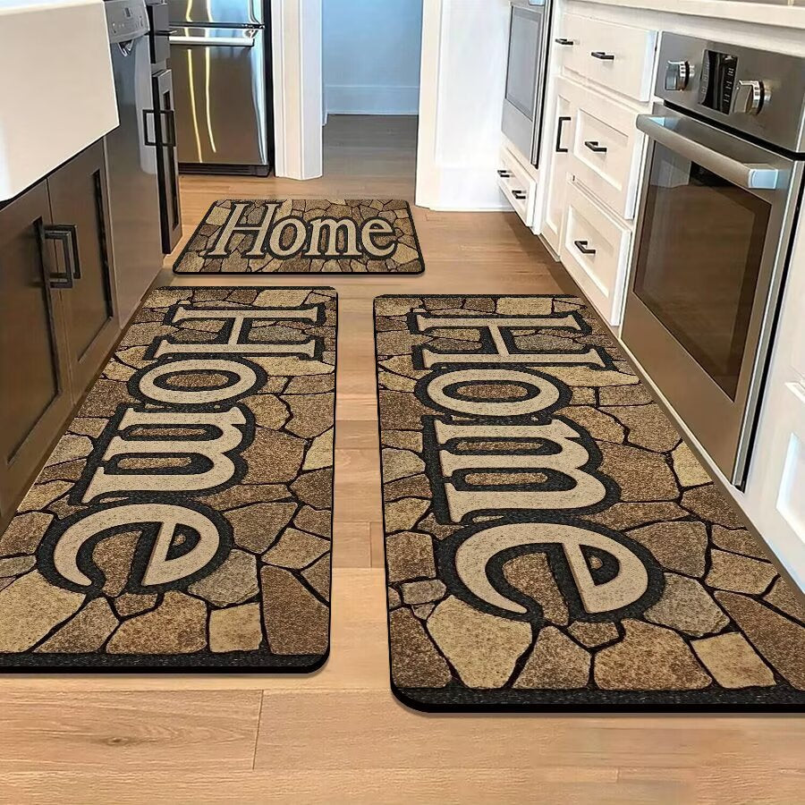 Stone-Inspired Decorative Area Mat Bowlift
