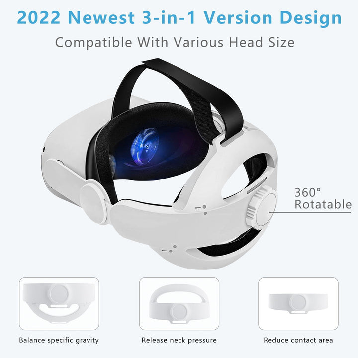 Customizable VR Headset Support Strap Bowlift
