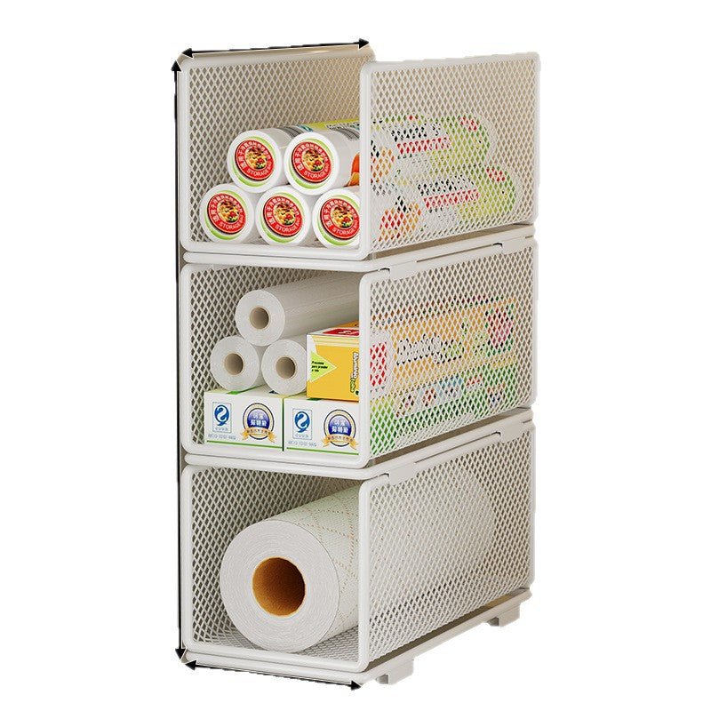 Mesh Storage Organizer with Adjustable Dividers Bowlift