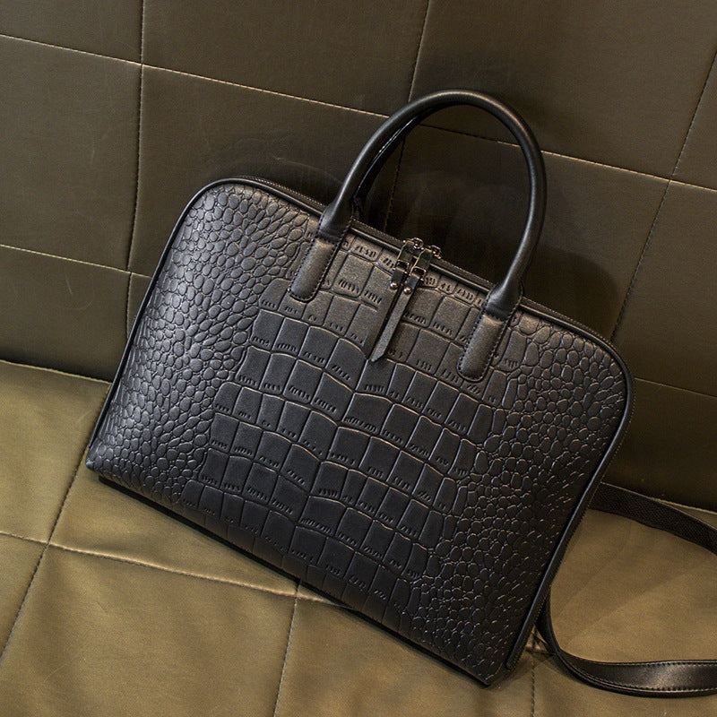 Elegant Laptop Bag in Luxurious Crocodile Look Bowlift