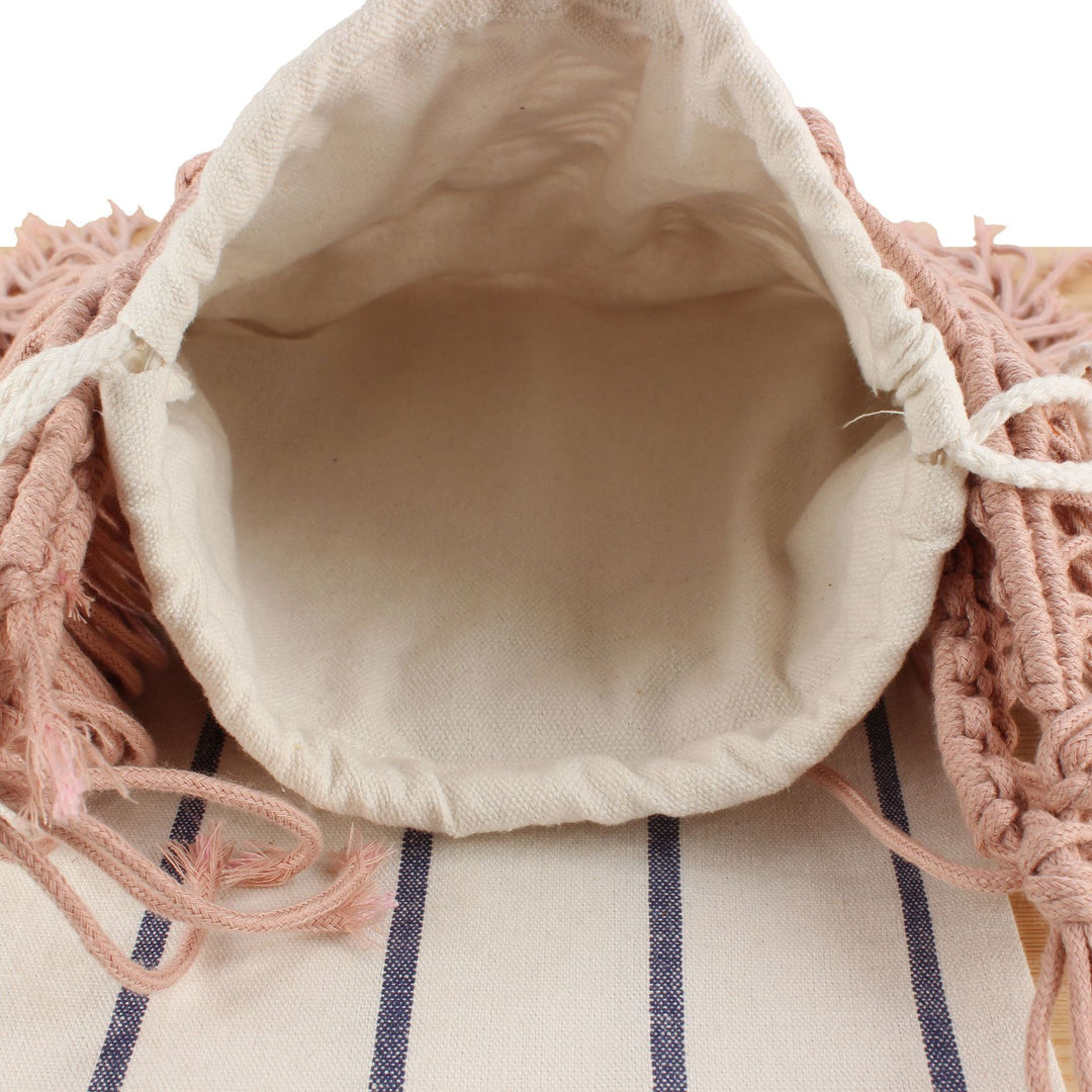 Creative Macrame Shoulder Bag with Fringe Bowlift