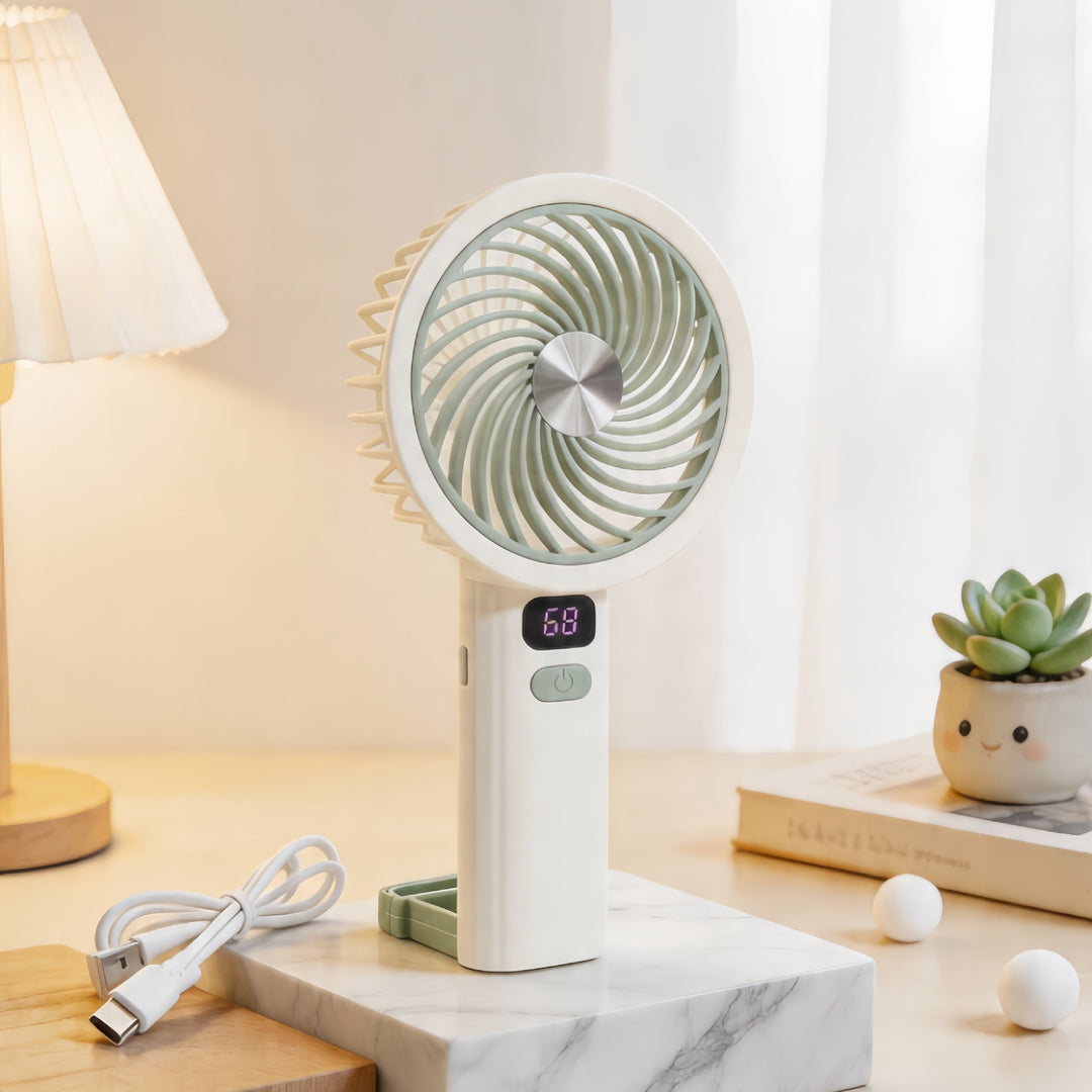 Women's portable table fan with LED display Bowlift