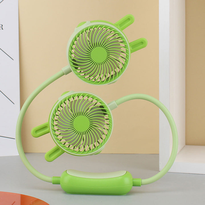 Women's Wearable Neck Fan with Dual Rotating Blades Bowlift