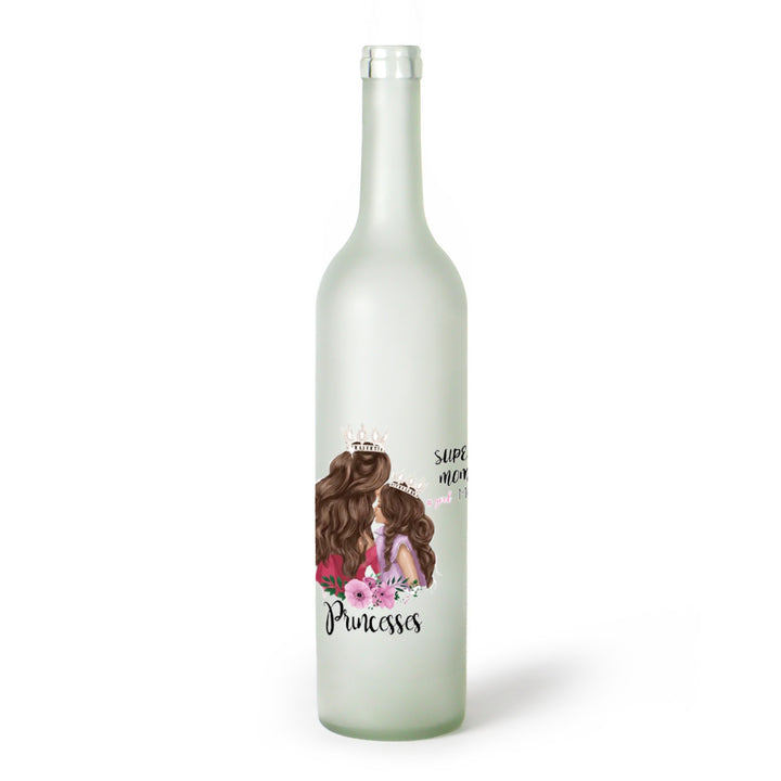 Decorative Frosted Glass Bottle Vase With Fashion Collage Decal