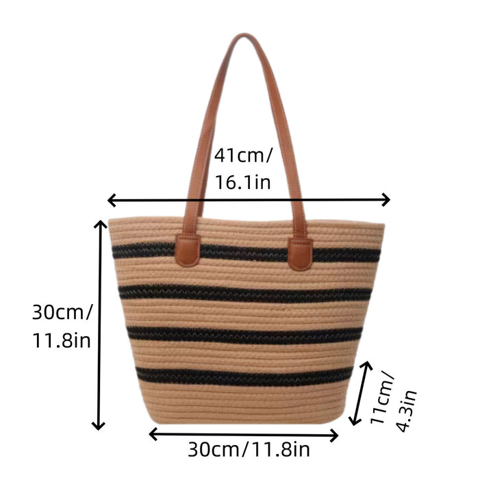 Spacious straw tote bag with leather handles Bowlift