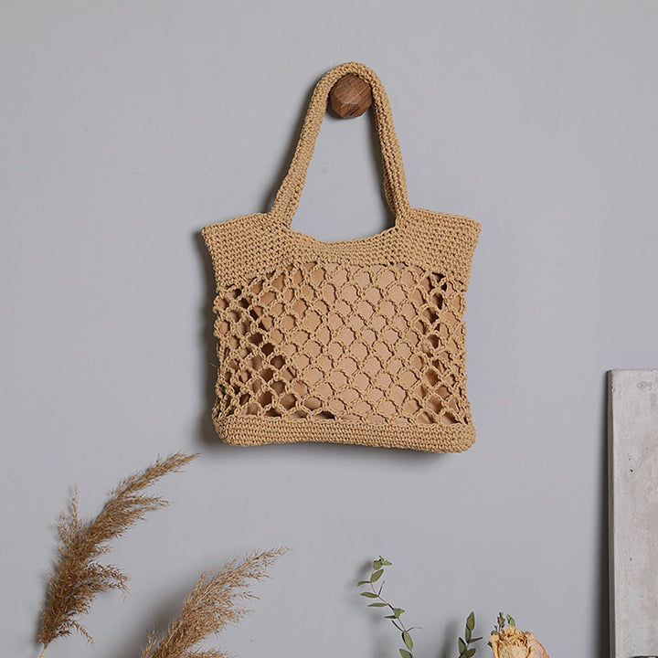 Handcrafted Tote Bag in Modern Net Design Bowlift
