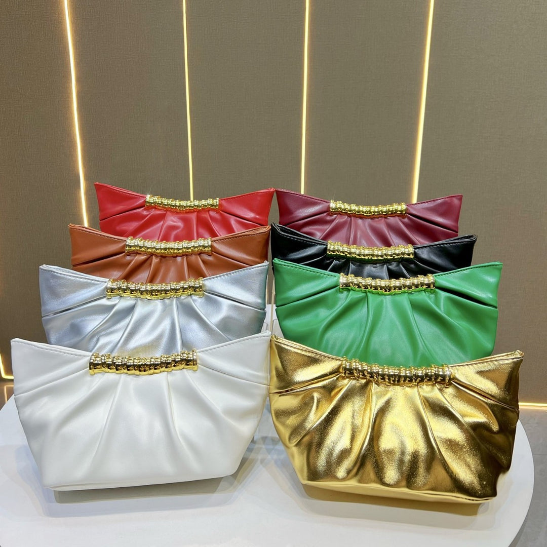 Stylish Pleated Handheld Handbag