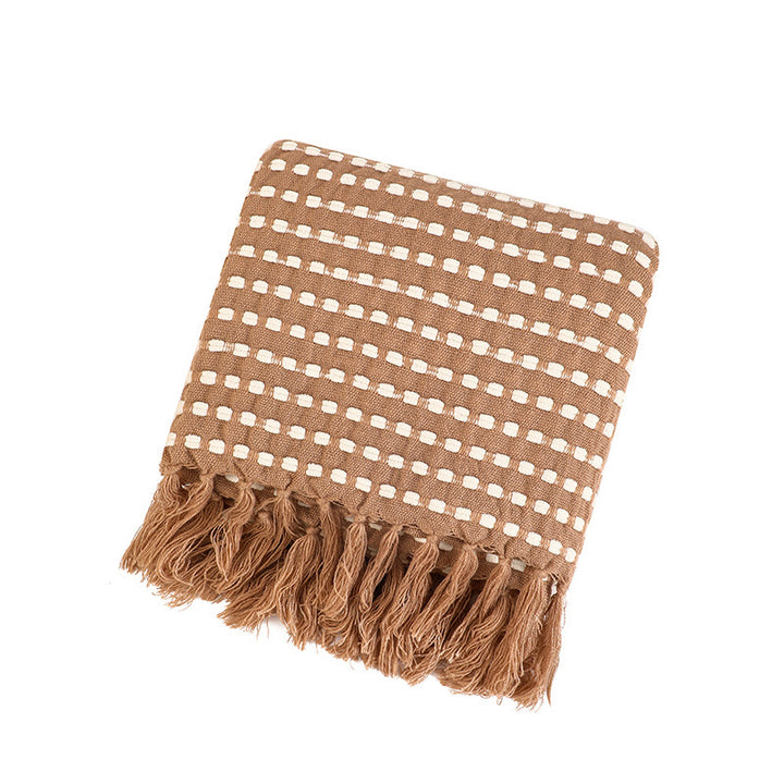 Textured Cotton Throw Blanket Bowlift