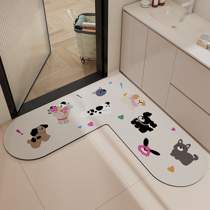 L-Shaped Non-Slip Bathroom Mat Bowlift