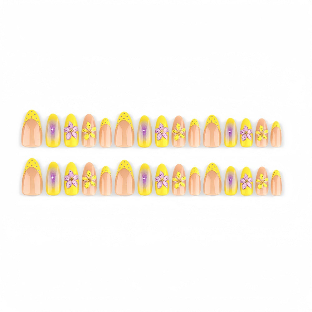 Premium Artificial Nails with intricate floral decorations Bowlift
