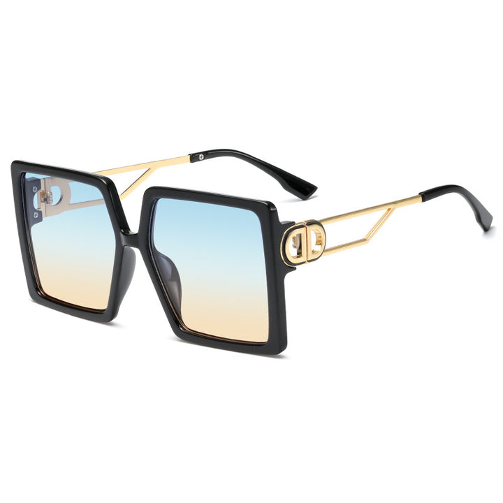 Women's oversized square sunglasses with elegant metal frame and polarizing lenses Bowlift