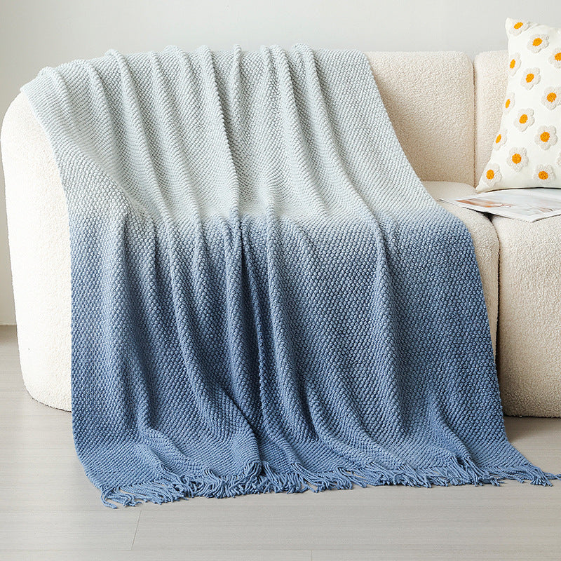 Gradient Knit Throw Blanket