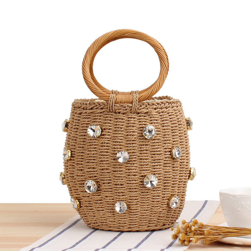 Fashionable basket bag with sparkling details Bowlift