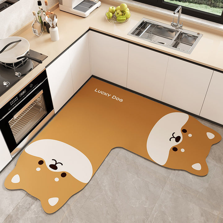 Cartoon-Themed Kitchen Mat Bowlift