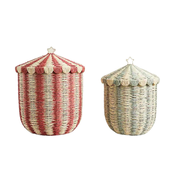 Decorative Woven Storage Canister Bowlift