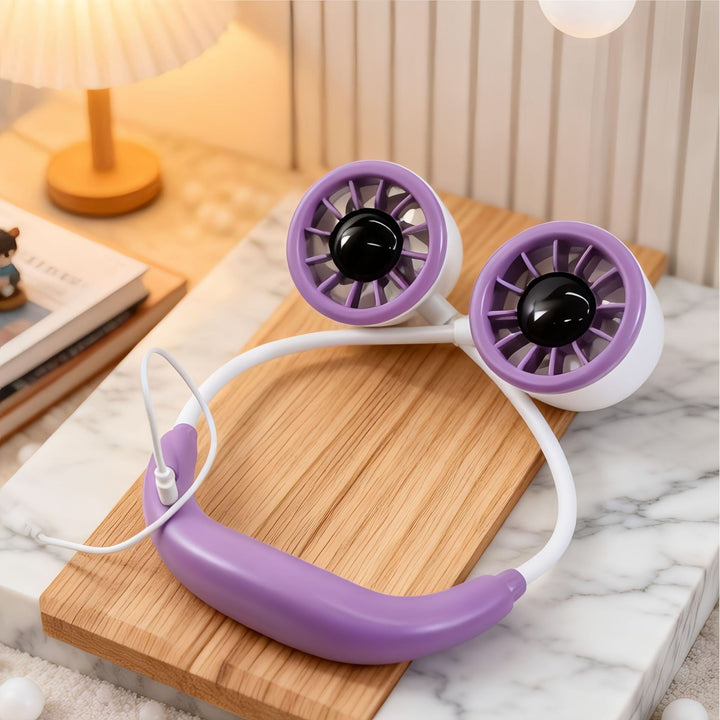 Ladies Portable Neck Fan with Dual Adjustable Airflow Bowlift