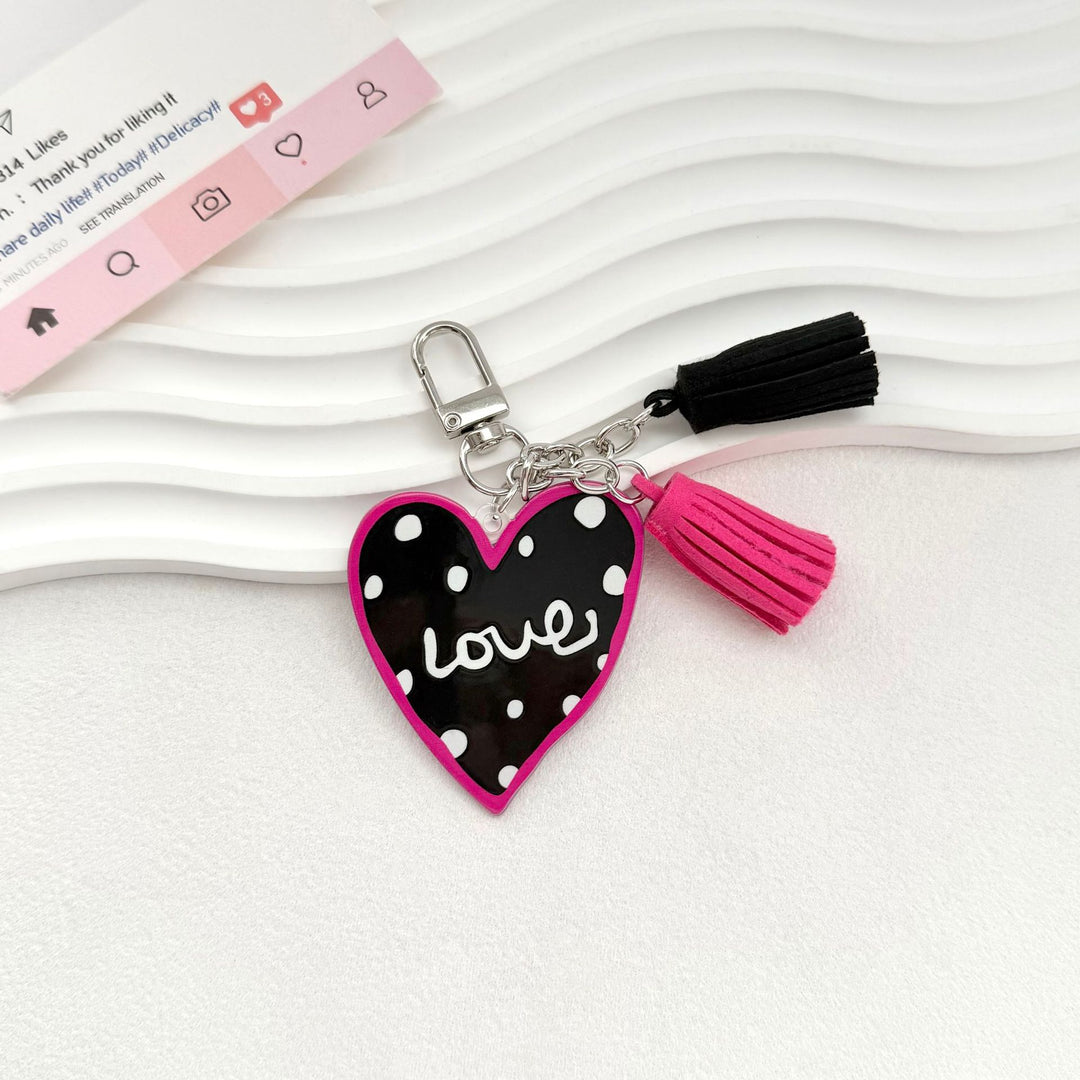 Quirky Heart Charm Keychain Bowlift
