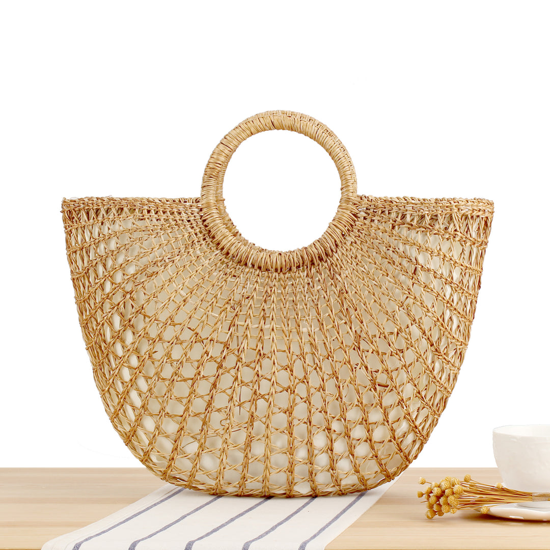 Basket bag with elegant round handle and handcrafted design Bowlift
