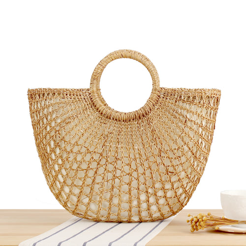 Basket bag with elegant round handle and handcrafted design Bowlift