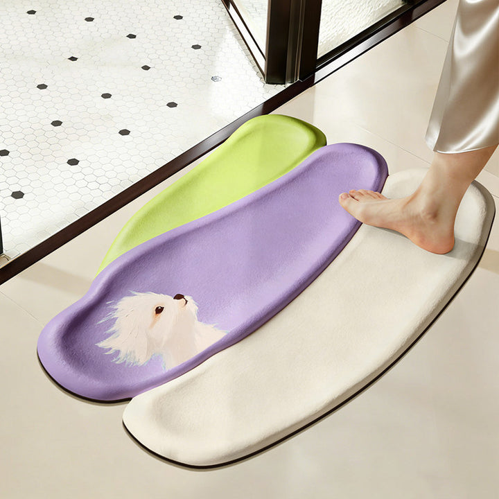 Cute Puppy-Themed Bath Mat Bowlift